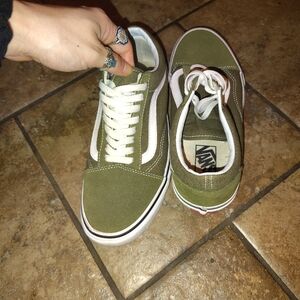 Olive green vans sneakers